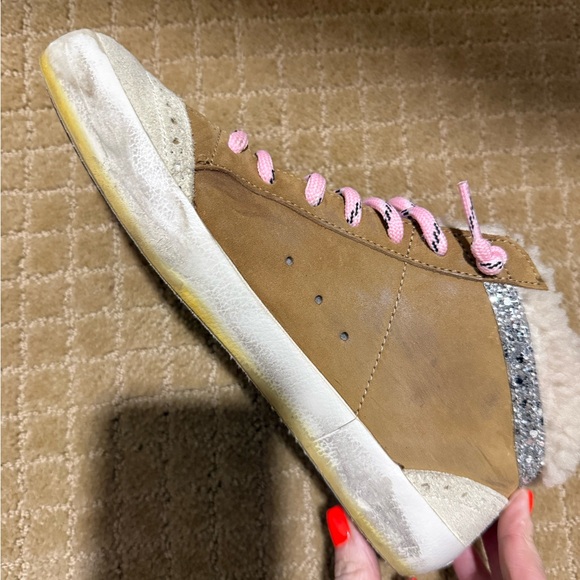 Women\'s Tan and Pink Sneakers